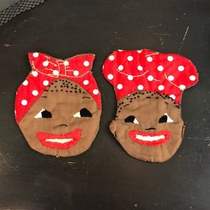 Vintage Handmade Americana pot holders.